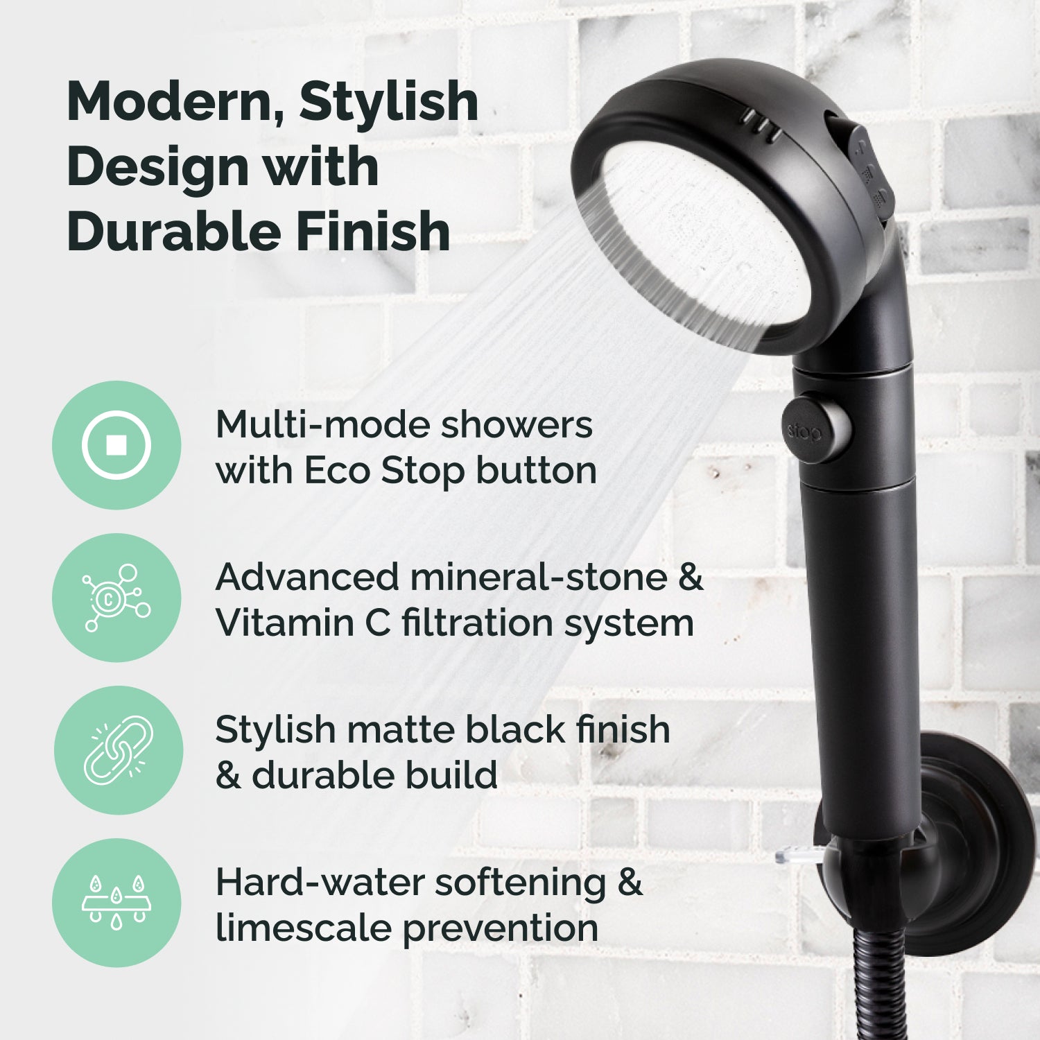 Ecolux Metallic Shower Head