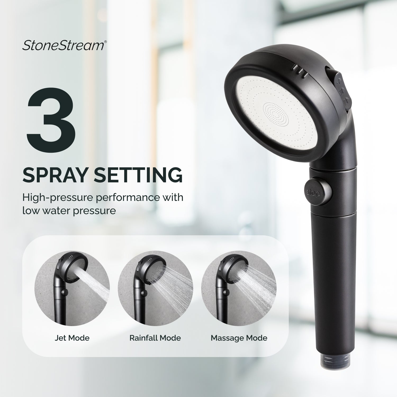 Ecolux Metallic Shower Head