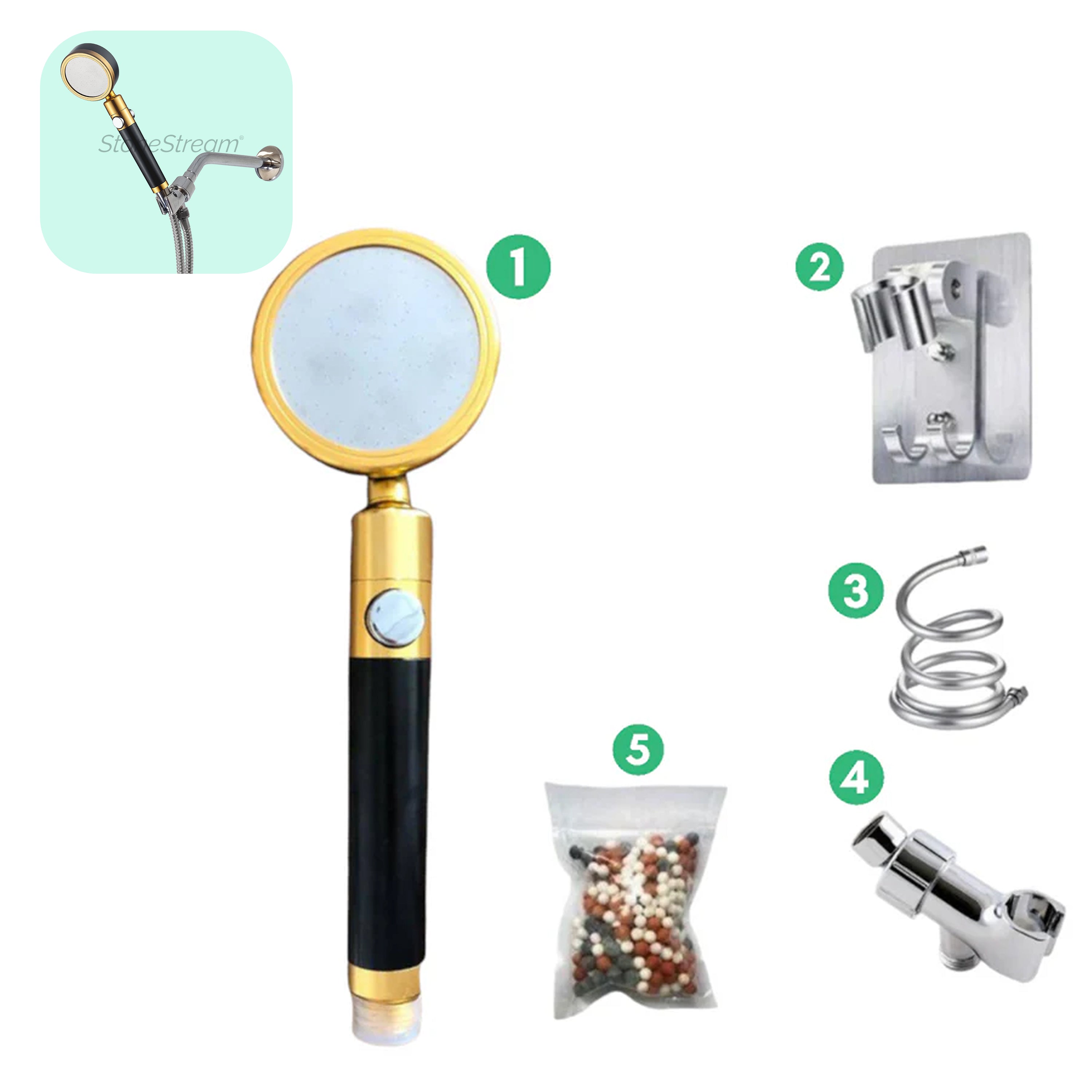 Ecolux Metallisk Dusjhode