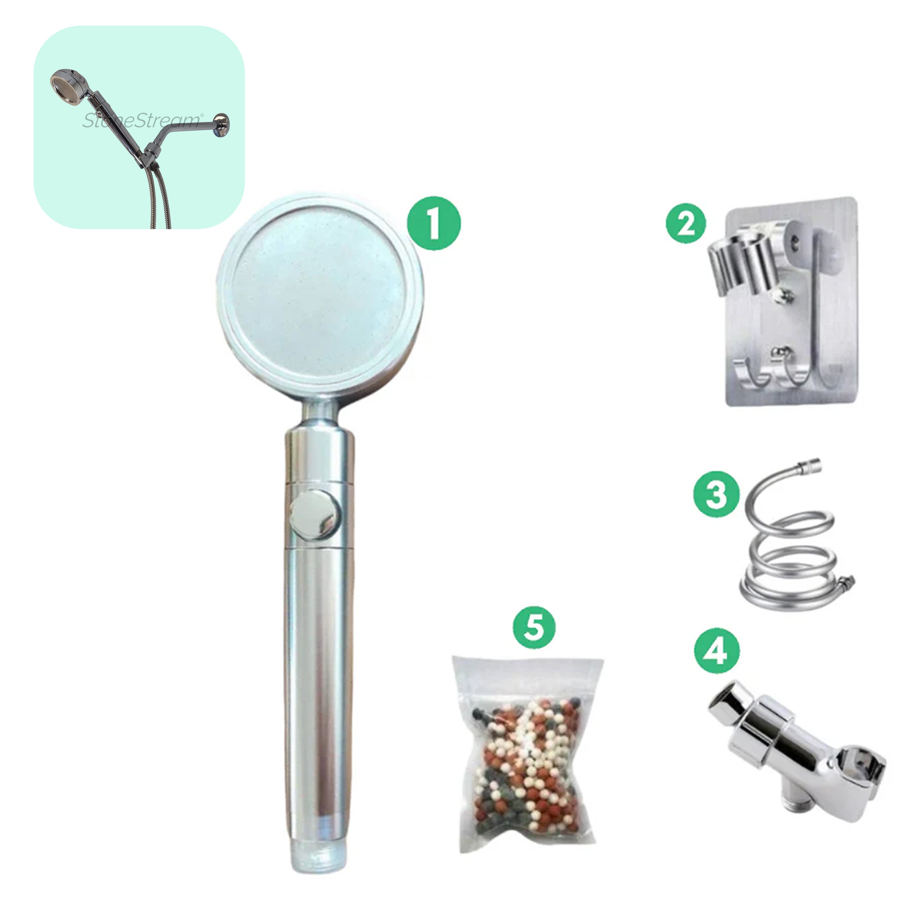 Ecolux Metallisk Dusjhode