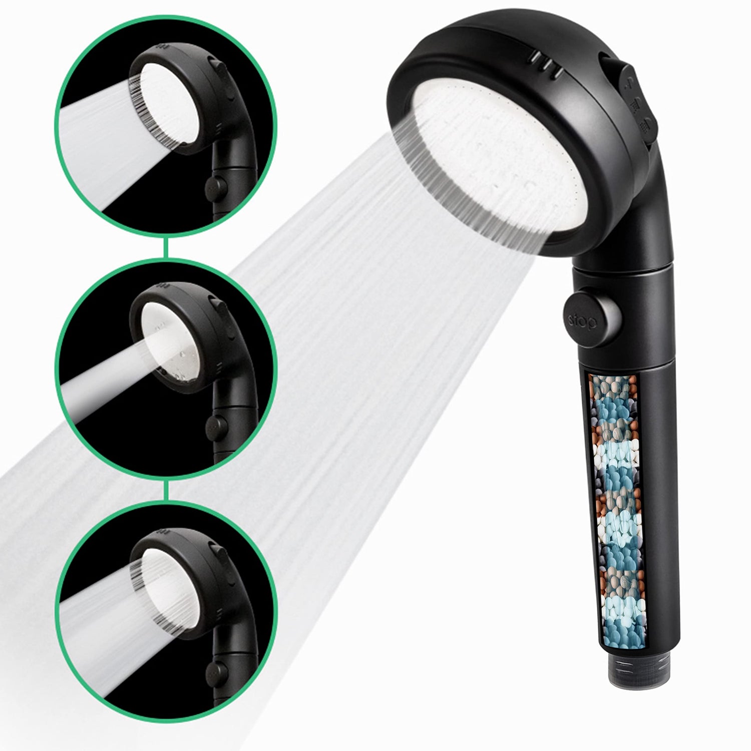 StoneStream Black EcoPower dusjhode med matt finish