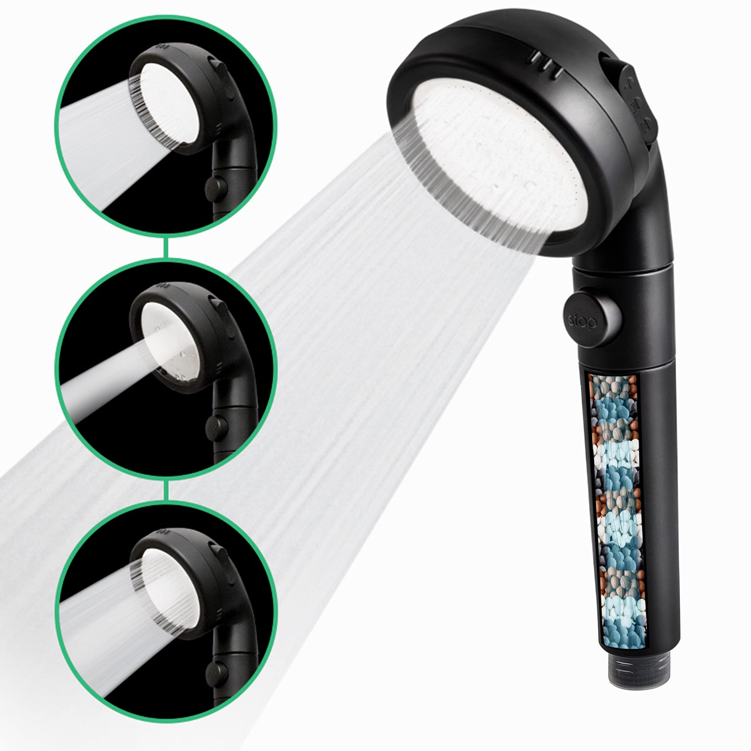 StoneStream Black EcoPower dusjhode med matt finish