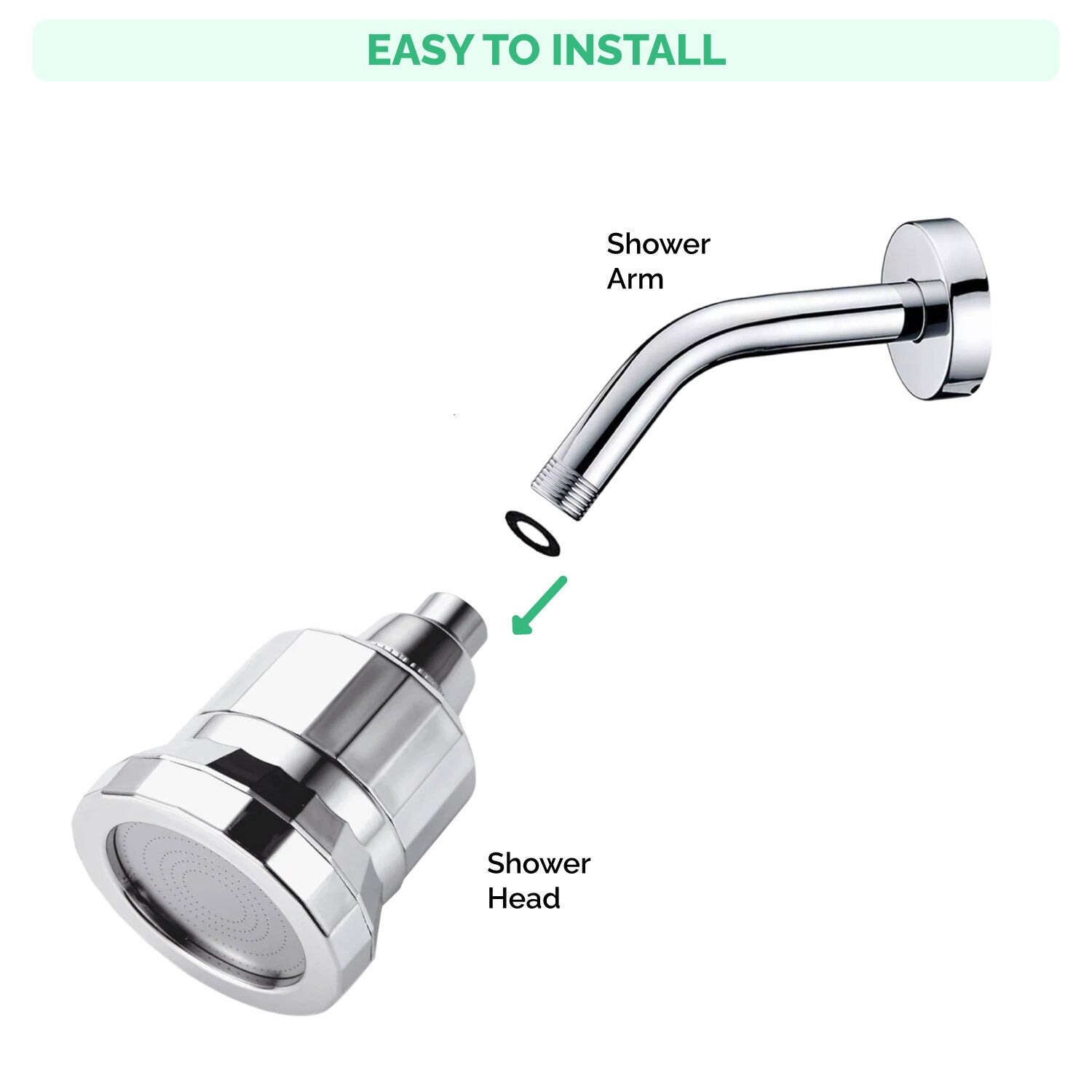 15-trinns filtrering Ecolux Wall Shower Head