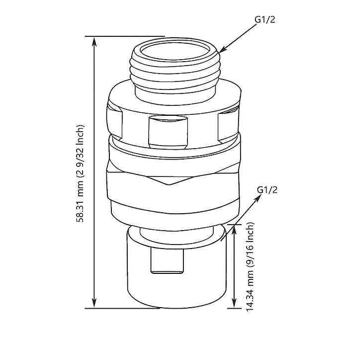 Dusjhode svingbar adapter