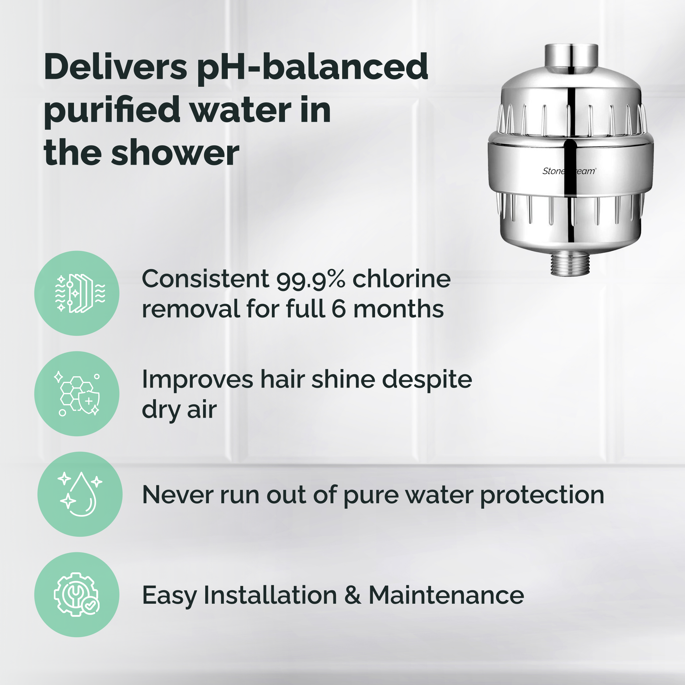 Dusjfilter for hardt vann