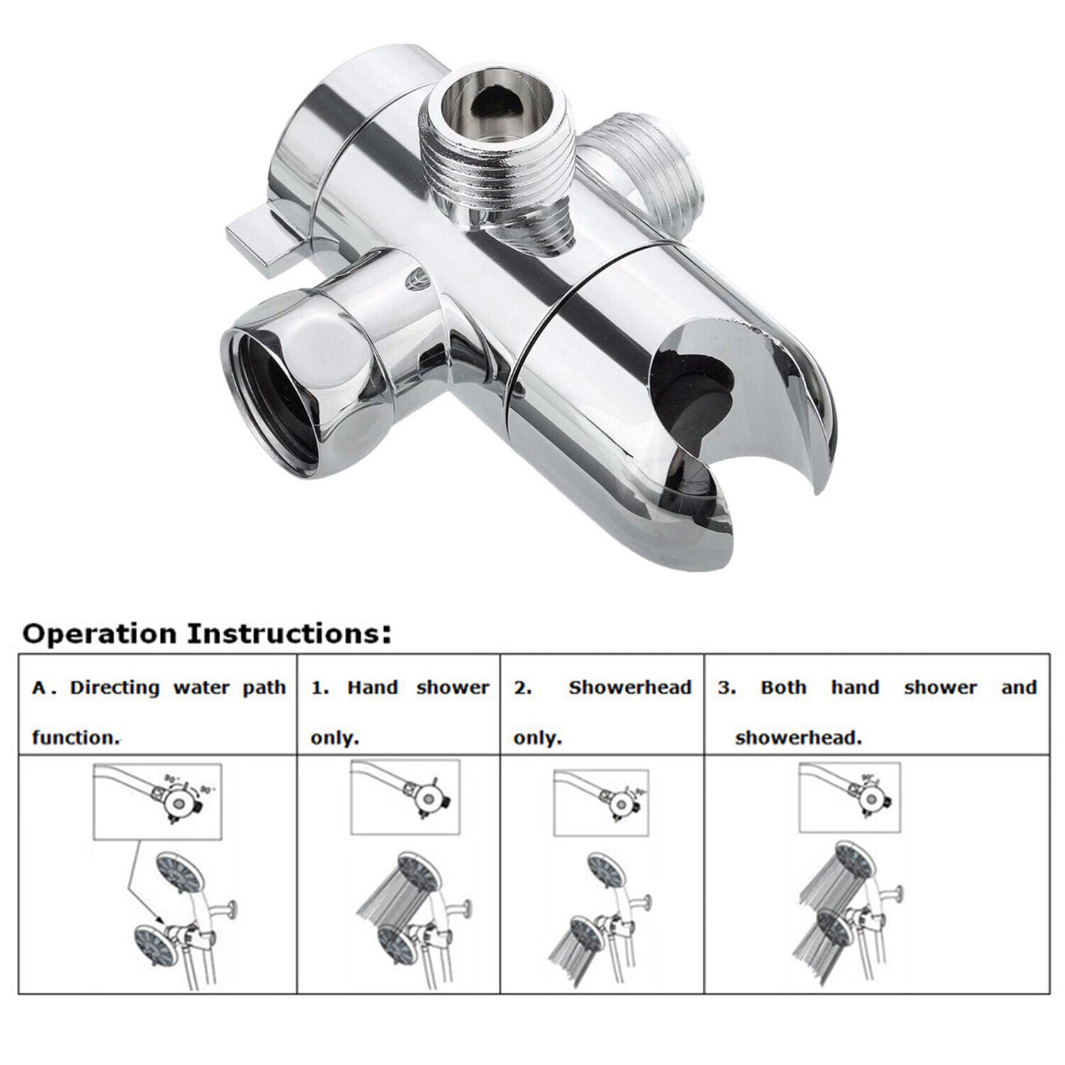 3-Way Shower Diverter - Chrome