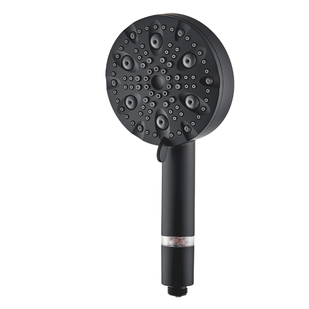 Black high-pressure rainfall shower head