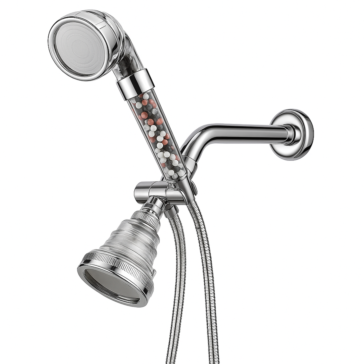 Filtrert ionisk Ecopower-dusjhode, kompatibelt med elektrisk dusj