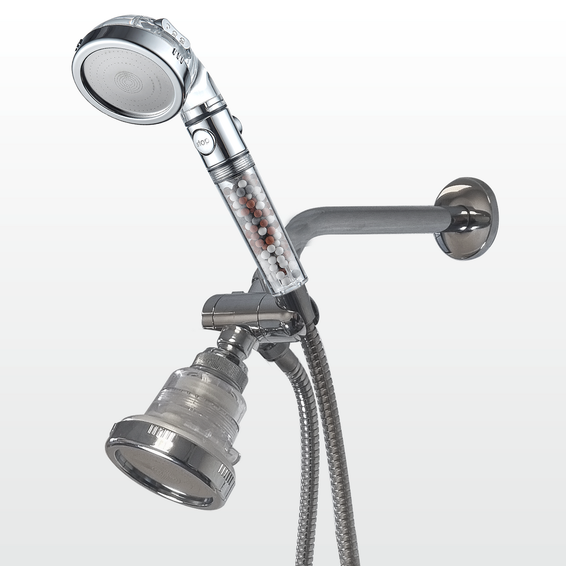 Håndholdt håndholdt dusjhode + vegg dusjhode kombinasjon